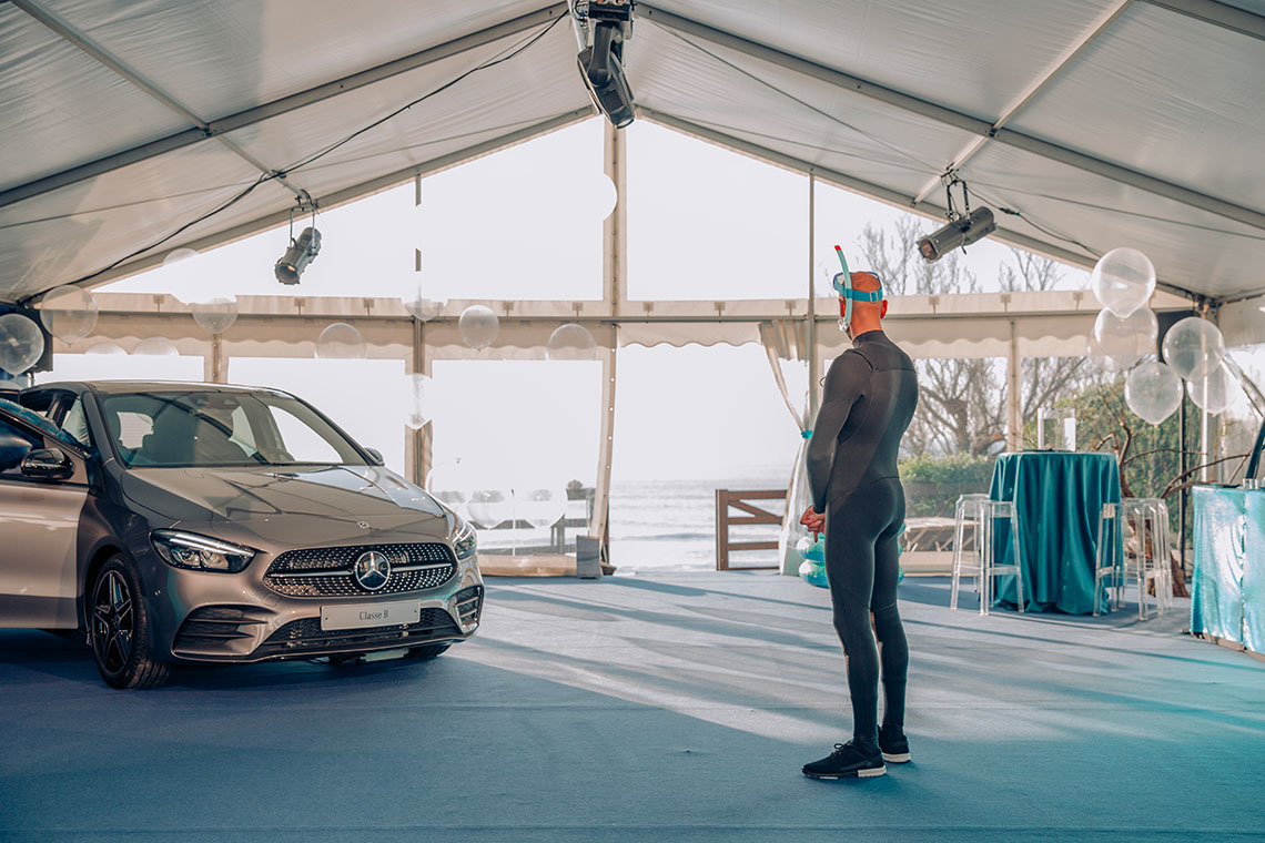 lancement voiture, mercedes, concession automobile, évènement professionnel